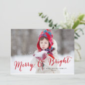 Cartes Pour Fêtes Annuelles Red Merry et Bright Photo (Debout devant)
