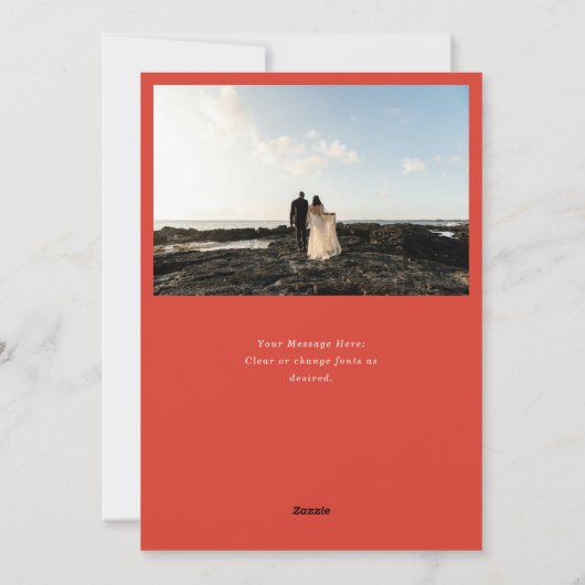 Cartes Pour Fêtes Annuelles Red Merry Hand Lettering Wedding Photo (Dos)