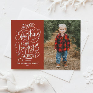 Cartes Pour Fêtes Annuelles Red Merry Tout et Happy Always Photo