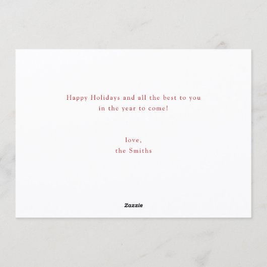 Cartes Pour Fêtes Annuelles Red Minimalist Elegant Script Merriest Christmas (Dos)