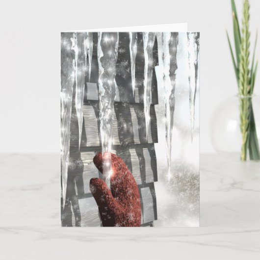 Cartes Pour Fêtes Annuelles Red Mitten (Devant)