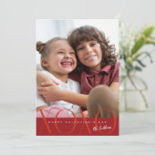 Cartes Pour Fêtes Annuelles Red Modern XOXO Photo Saint Valentin (Debout devant)