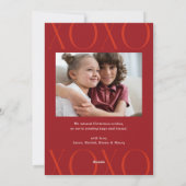 Cartes Pour Fêtes Annuelles Red Modern XOXO Photo Saint Valentin (Dos)
