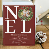 Cartes Pour Fêtes Annuelles Red Noel Christmas Wreath Photo