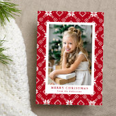 Cartes Pour Fêtes Annuelles Red Nordic Snowflake Motif Photo