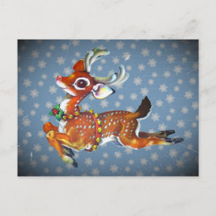 Cartes Pour Fêtes Annuelles Red Nose Reindeer Art Vintage