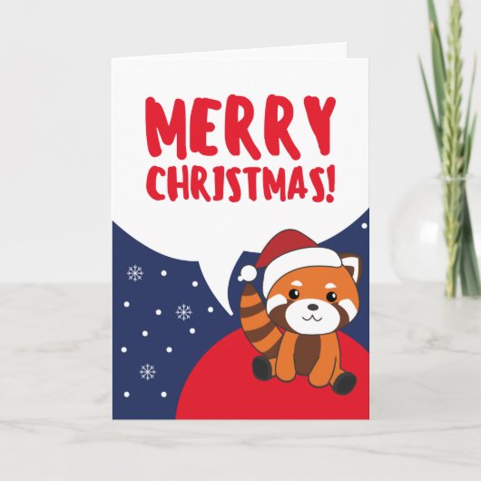 Cartes Pour Fêtes Annuelles Red Panda Noël Neige Hiver Animaux Pandas Hol (Devant)