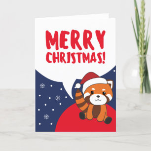 Cartes Pour Fêtes Annuelles Red Panda Noël Neige Hiver Animaux Pandas Hol