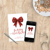 Cartes Pour Fêtes Annuelles Red Parties scintillant Bow 2026 Calendrier Joyeux