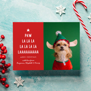 Cartes Pour Fêtes Annuelles Red Paw La La Pet Noël