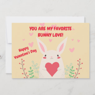Cartes Pour Fêtes Annuelles Red Pink Hearts You Are My Bunny Love Valentine's