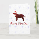 Cartes Pour Fêtes Annuelles Red Plaid Buffalo Labrador Retriever Chien Noël (Devant)