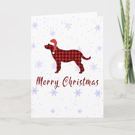 Cartes Pour Fêtes Annuelles Red Plaid Buffalo Labrador Retriever Chien Noël (Devant)