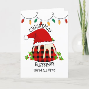 Cartes Pour Fêtes Annuelles Red Plaid Buffalo Père Noël Christmas Pudding