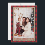Cartes Pour Fêtes Annuelles Red Plaid Family Photo Joyeux Noël Kraft<br><div class="desc">Red Buffalo Plaid Family Photo Joyeux Noël Kraft Holiday Card</div>