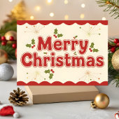 Cartes Pour Fêtes Annuelles Red Retro Groovy Merry Christmas