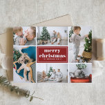 Cartes Pour Fêtes Annuelles Red Retro Joyeux Noël Photo Collage<br><div class="desc">Joyeux Noël! Envoyez vos salutations de vacances à votre famille et à vos amis avec cette carte de Noël personnalisable. Il est doté d'une typographie rétro et d'un modèle de montage photo. Personnalisez cette carte photo collage de Noël en ajoutant vos détails. Cette carte rouge de Noël est disponible en...</div>