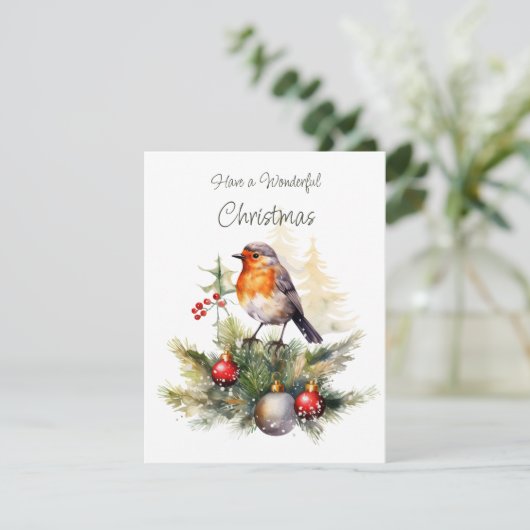 Cartes Pour Fêtes Annuelles Red Robin Christmas (Debout devant)