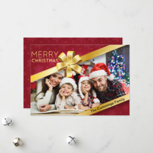 Cartes Pour Fêtes Annuelles Red Snowflake Christmas Photo Holiday Card