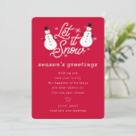 Cartes Pour Fêtes Annuelles Red Snowman laisse neiger<br><div class="desc">Une carte de vacances moderne</div>