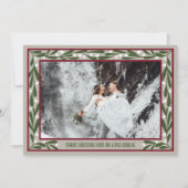 Cartes Pour Fêtes Annuelles Red Taupe Green Mistoetoe Frame Merry Christmas (Devant)