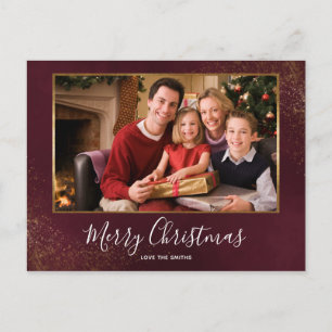 Cartes Pour Fêtes Annuelles Red Velvet Christmas Photo Thank You Postcard