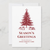 Cartes Pour Fêtes Annuelles Red white Christmas Tree Custom Business Logo (Devant)