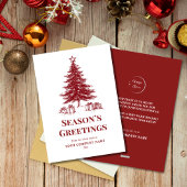 Cartes Pour Fêtes Annuelles Red white Christmas Tree Custom Business Logo