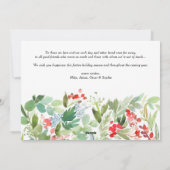 Cartes Pour Fêtes Annuelles Red Winterberry et Juniper Wreath Photo (Dos)