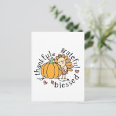 Cartes Pour Fêtes Annuelles Réflexion Grateful Blessé Thanksgiving drôle (Debout devant)