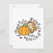 Cartes Pour Fêtes Annuelles Réflexion Grateful Blessé Thanksgiving drôle (Devant / Derrière)