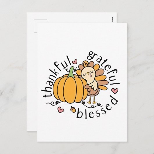 Cartes Pour Fêtes Annuelles Réflexion Grateful Blessé Thanksgiving drôle (Devant / Derrière)