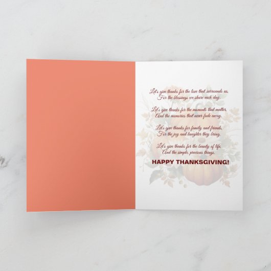 Cartes Pour Fêtes Annuelles Réflexions de gratitude ce jour de Thanksgiving (Intérieur)