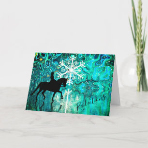 Cartes Pour Fêtes Annuelles Réflexions Dressage Hivernal Snowflake Horse