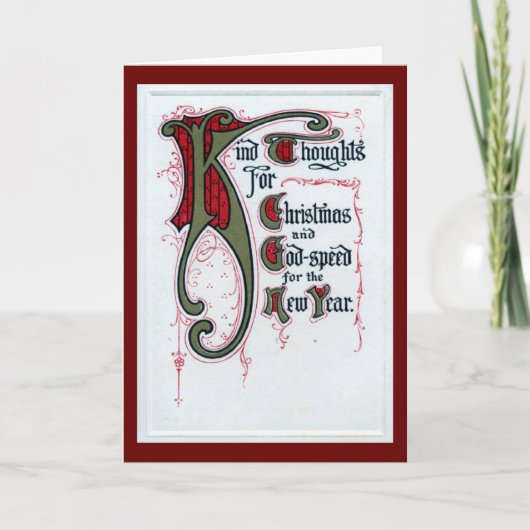 Cartes Pour Fêtes Annuelles Réflexions, Noël et Nouvel An 1912 Vinta (Devant)