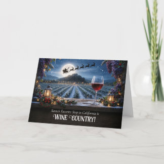 Cartes Pour Fêtes Annuelles Région mignonne de Californie pour le vin de Noël