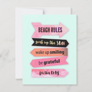 Cartes Pour Fêtes Annuelles Règles de plage