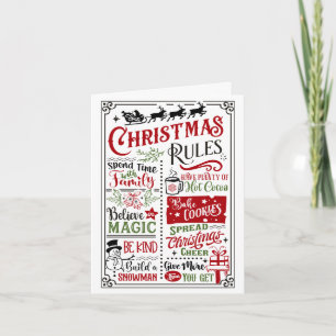 Cartes Pour Fêtes Annuelles Règles de vacances de Noël