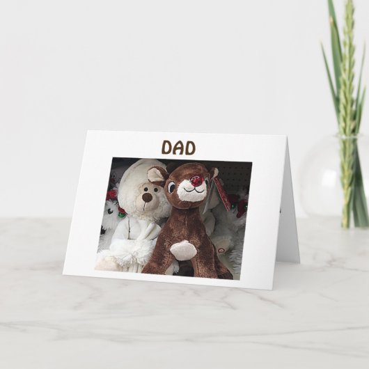 CARTES POUR FÊTES ANNUELLES REINDEER/BEAR DIT "JOYEZ NOËL PÈRE" (Devant)