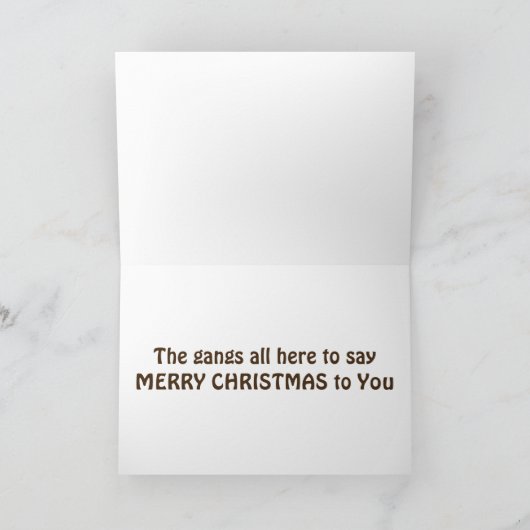 CARTES POUR FÊTES ANNUELLES REINDEER/BEAR DIT "JOYEZ NOËL PÈRE" (Intérieur)