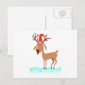 Cartes Pour Fêtes Annuelles Reindeer Christmas (Devant / Derrière)