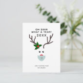 Cartes Pour Fêtes Annuelles Reindeer de masque de visage du logo Noël 2020 (Debout devant)