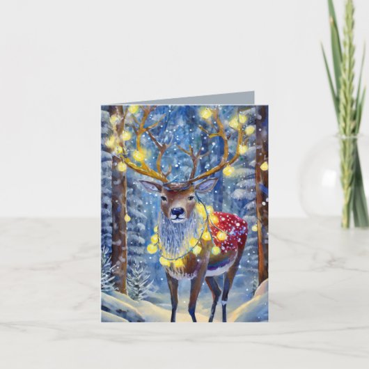 Cartes Pour Fêtes Annuelles Reindeer décoré pour les vacances (Devant)