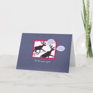 Cartes Pour Fêtes Annuelles Reindeer on Move Folded Christmas Card