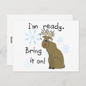 Cartes Pour Fêtes Annuelles Reindeer prêt pour les T-shirts et cadeaux de Noël (Devant / Derrière)