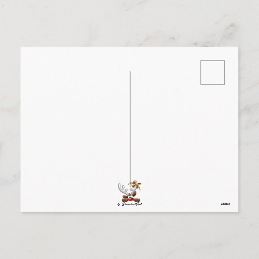 Cartes Pour Fêtes Annuelles Reindeer Puzzled drôle Caractère de Noël (Dos)