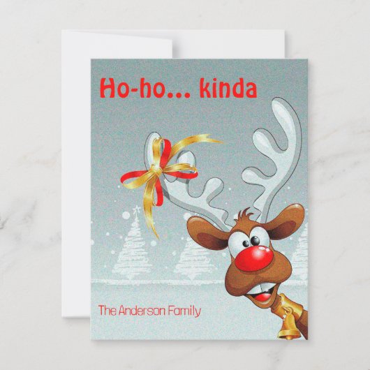 Cartes Pour Fêtes Annuelles Reindeer Rudolph christmas fun wishes Postcard (Devant)