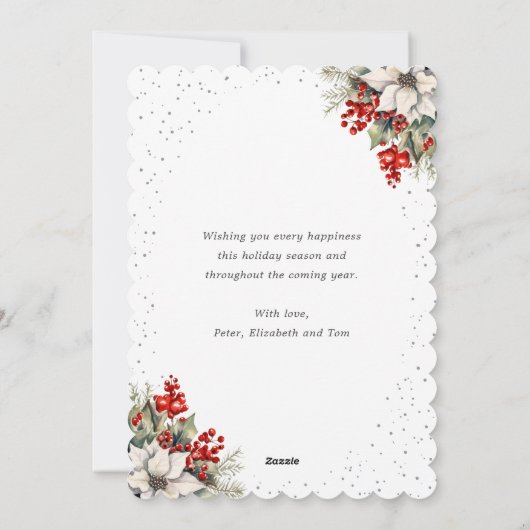 Cartes Pour Fêtes Annuelles Reindeer Snowy Forest Black New Year Card (Dos)