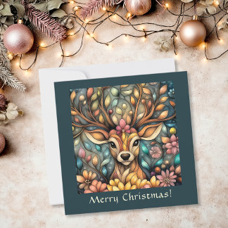 Cartes Pour Fêtes Annuelles Reindeer Whimsical Personnalisable
