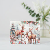Cartes Pour Fêtes Annuelles Reinder de Noël (Debout devant)